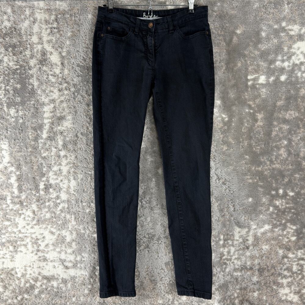 Boden Size 6 Stretch Casual Denim Jeans Black Pants Button Zip Pocket